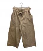 me ISSEY MIYAKEミーイッセイ ミヤケ）の古着「ワイドパンツ」｜ベージュ