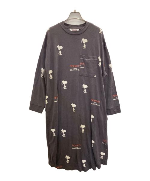 gelato pique（ジェラートピケ）gelato pique (ジェラートピケ) PEANUTS (ピーナッツ) SNOOPY柄ワンピース チャコールグレー サイズ:SIZE　FREEの古着・服飾アイテム