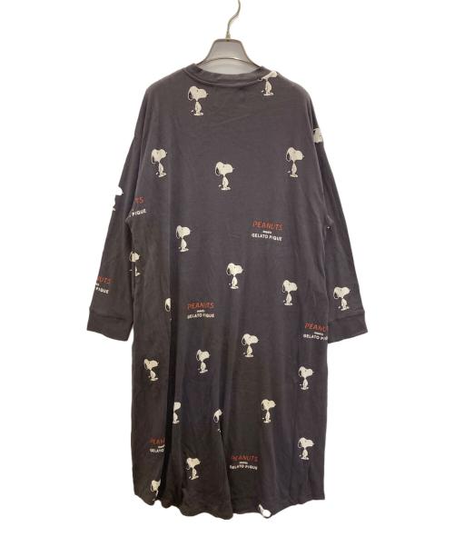 gelato pique（ジェラートピケ）gelato pique (ジェラートピケ) PEANUTS (ピーナッツ) SNOOPY柄ワンピース チャコールグレー サイズ:SIZE　FREEの古着・服飾アイテム