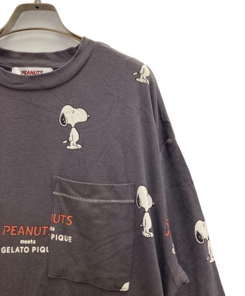 gelato pique（ジェラートピケ）gelato pique (ジェラートピケ) PEANUTS (ピーナッツ) SNOOPY柄ワンピース チャコールグレー サイズ:SIZE　FREEの古着・服飾アイテム