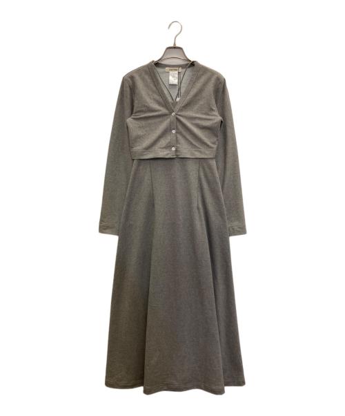 COCODEAL（ココディール）COCODEAL (ココディール) 裏毛コンパクトカーデ×キャミワンピース グレー サイズ:2の古着・服飾アイテム