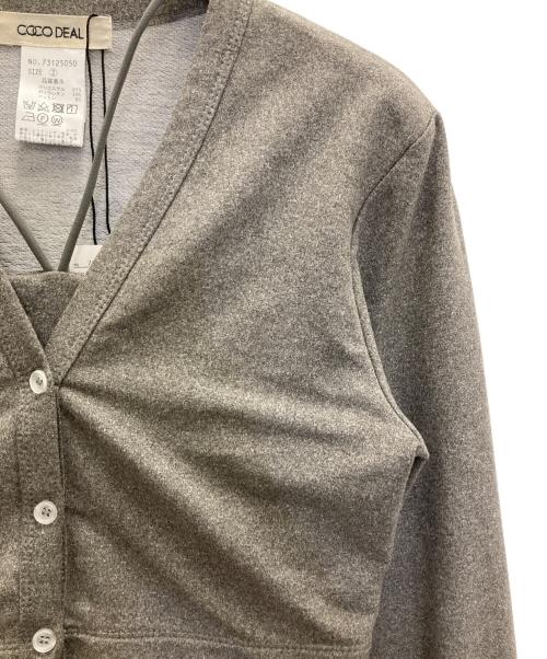 COCODEAL（ココディール）COCODEAL (ココディール) 裏毛コンパクトカーデ×キャミワンピース グレー サイズ:2の古着・服飾アイテム
