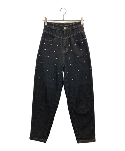 willfully（ウィルフリー）willfully (ウィルフリー) heart rivet & embroidery denim PT インディゴ サイズ:Sの古着・服飾アイテム