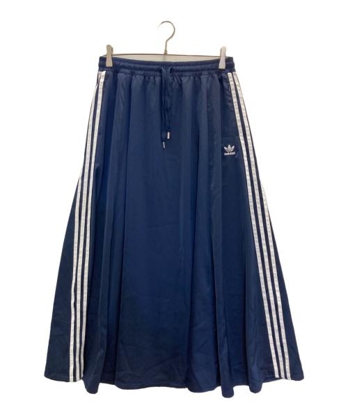 adidas（アディダス）adidas (アディダス) ロング サテン スカート ネイビー サイズ:２XLの古着・服飾アイテム