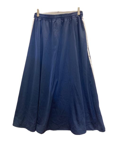 adidas（アディダス）adidas (アディダス) ロング サテン スカート ネイビー サイズ:２XLの古着・服飾アイテム