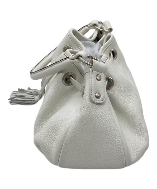 BARNEYS NEWYORK（バーニーズ・ニューヨーク）BARNEYS NEWYORK (バーニーズ・ニューヨーク) フリンジレザーワンショルダーバッグ ホワイトの古着・服飾アイテム