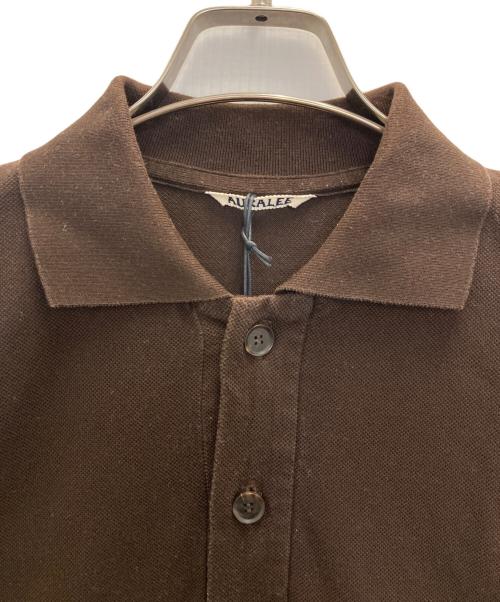 AURALEE（オーラリー）AURALEE (オーラリー) SUPER FINE COTTON SALT SHRINK PIQUE BIG POLO ブラウン サイズ:4の古着・服飾アイテム