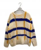 PAMMパム）の古着「透明な空気のチェックニット」｜ベージュ