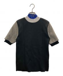 UNITED TOKYO（ユナイテッドトーキョー）の古着「シアーコンビブロッキングニット」｜ブラック