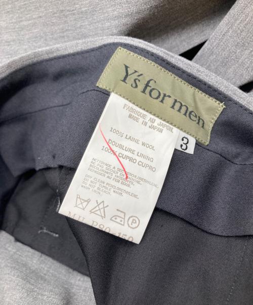 Y's for men（ワイズフォーメン）Y's for men (ワイズフォーメン) センタープレスウールパンツ グレー サイズ:3の古着・服飾アイテム
