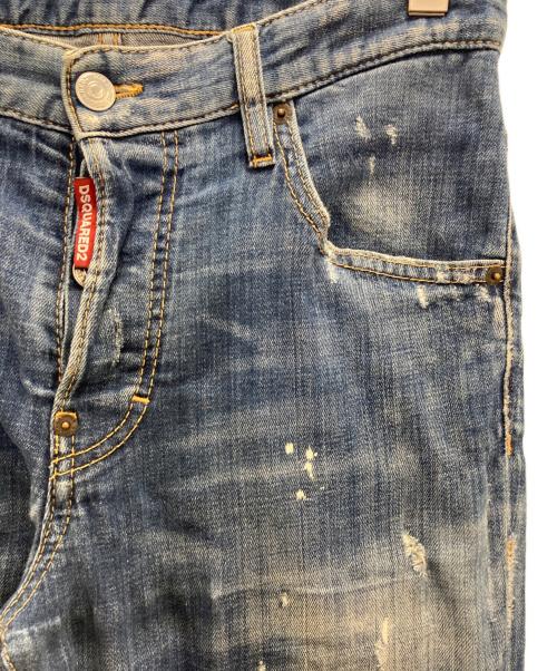 DSQUARED2（ディースクエアード）DSQUARED2 (ディースクエアード) SKATER PINK PAINT JEAN インディゴ サイズ:Ｌの古着・服飾アイテム