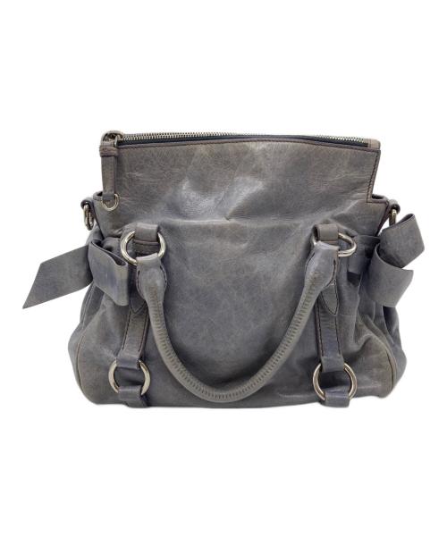 MIU MIU（ミュウミュウ）MIU MIU (ミュウミュウ) サイドリボンヴィッテロラックス ブルーの古着・服飾アイテム