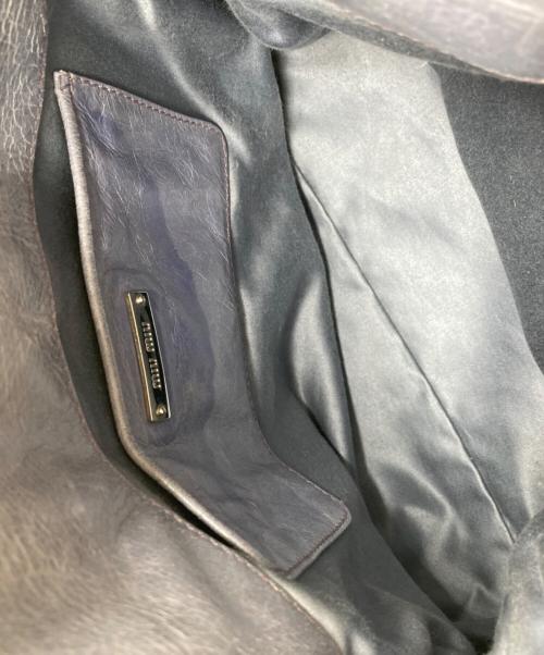 MIU MIU（ミュウミュウ）MIU MIU (ミュウミュウ) サイドリボンヴィッテロラックス ブルーの古着・服飾アイテム