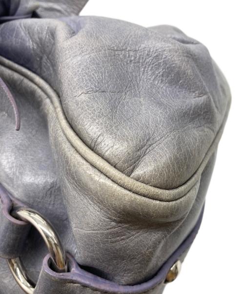 MIU MIU（ミュウミュウ）MIU MIU (ミュウミュウ) サイドリボンヴィッテロラックス ブルーの古着・服飾アイテム