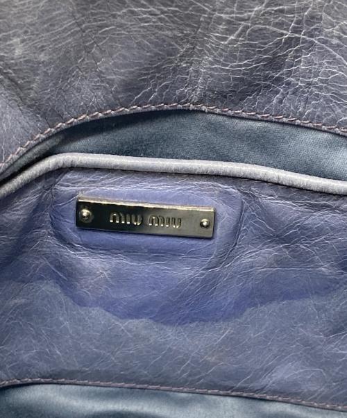 MIU MIU（ミュウミュウ）MIU MIU (ミュウミュウ) サイドリボンヴィッテロラックス ブルーの古着・服飾アイテム
