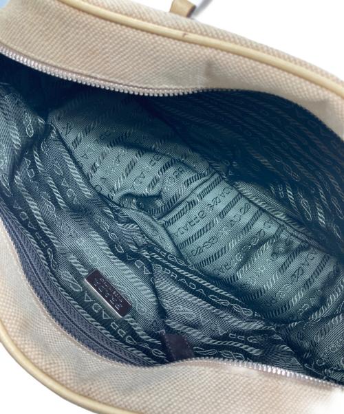 PRADA（プラダ）PRADA (プラダ) 横長トートバッグ ベージュの古着・服飾アイテム