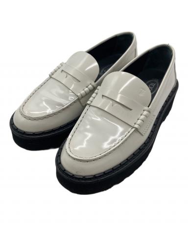 本日限定SALE！ トッズ　厚底ローファー ブラック/ホワイト 中古・古着通販】TOD'S (トッズ) 厚底ローファー ホワイト サイズ:35