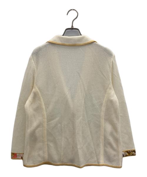 LEONARD（レオナール）LEONARD (レオナール) シルク混ニットジャケット アイボリー サイズ:XLの古着・服飾アイテム