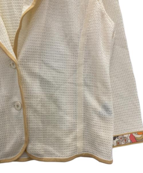 LEONARD（レオナール）LEONARD (レオナール) シルク混ニットジャケット アイボリー サイズ:XLの古着・服飾アイテム