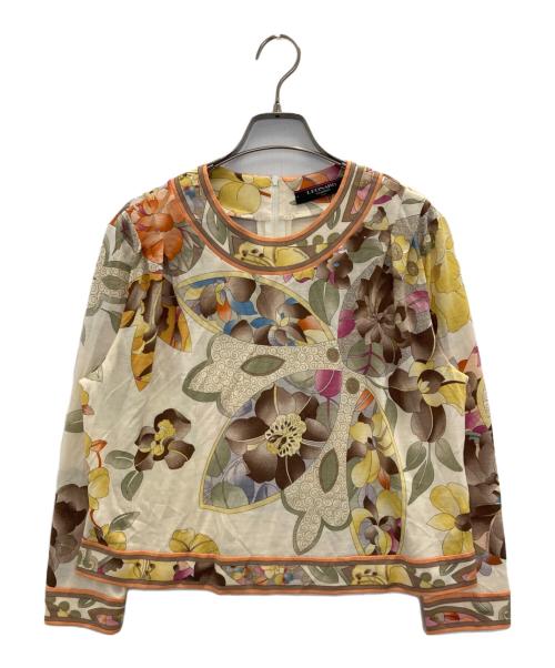 LEONARD（レオナール）LEONARD (レオナール) 総柄ブラウス アイボリー サイズ:Ⅼの古着・服飾アイテム