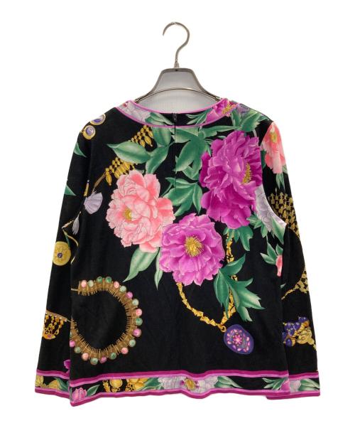 LEONARD（レオナール）LEONARD (レオナール) シルクブレンド総柄ブラウス ブラック サイズ:XLの古着・服飾アイテム