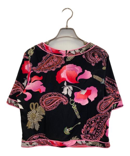 LEONARD（レオナール）LEONARD (レオナール) 総柄ビジューブラウス ブラック サイズ:Lの古着・服飾アイテム