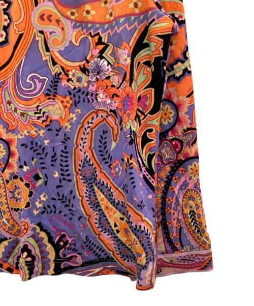 LEONARD（レオナール）LEONARD (レオナール) 総柄ブラウス パープル×オレンジ サイズ:XLの古着・服飾アイテム