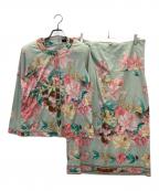 LEONARDレオナール）の古着「花柄セットアップブラウス」｜グリーン