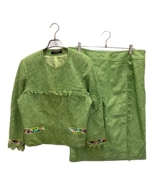 LEONARD（レオナール）LEONARD (レオナール) フリンジセットアップ グリーン サイズ:SIZE80の古着・服飾アイテム