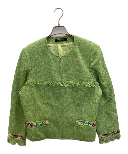LEONARD（レオナール）LEONARD (レオナール) フリンジセットアップ グリーン サイズ:SIZE80の古着・服飾アイテム