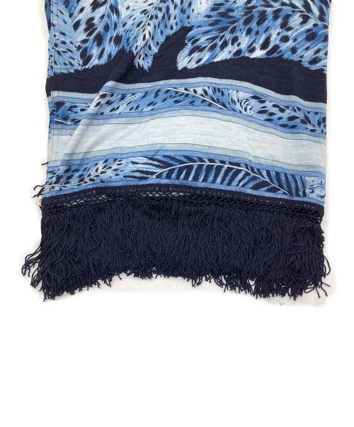 LEONARD（レオナール）LEONARD (レオナール) シルクウールストール ブルーの古着・服飾アイテム