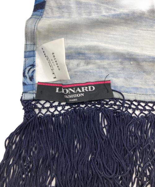 LEONARD（レオナール）LEONARD (レオナール) シルクウールストール ブルーの古着・服飾アイテム