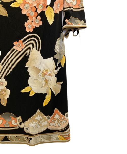 LEONARD（レオナール）LEONARD (レオナール) キルティング切替花柄ワンピース ブラック サイズ:SIZE LLの古着・服飾アイテム