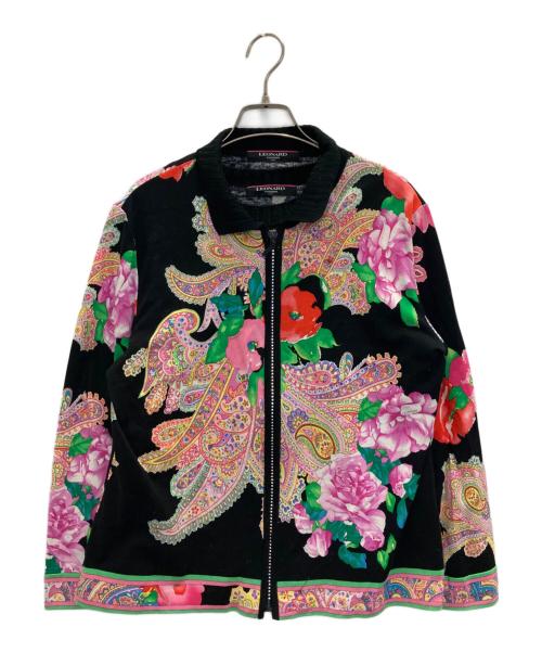 LEONARD（レオナール）LEONARD (レオナール) ラインストーンアンサンブルカーディガン ブラック サイズ:XLの古着・服飾アイテム