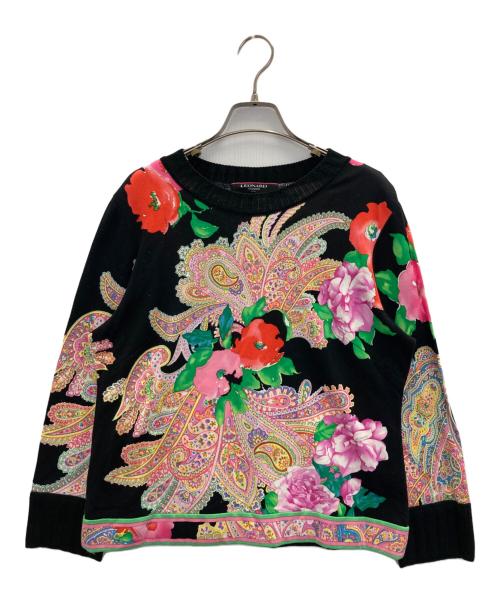 LEONARD（レオナール）LEONARD (レオナール) ラインストーンアンサンブルカーディガン ブラック サイズ:XLの古着・服飾アイテム