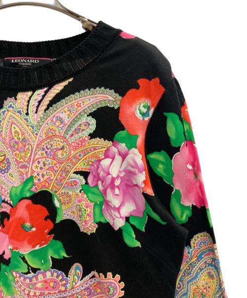 LEONARD（レオナール）LEONARD (レオナール) ラインストーンアンサンブルカーディガン ブラック サイズ:XLの古着・服飾アイテム