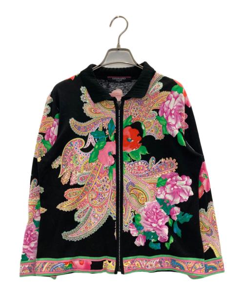 LEONARD（レオナール）LEONARD (レオナール) ラインストーンアンサンブルカーディガン ブラック サイズ:XLの古着・服飾アイテム