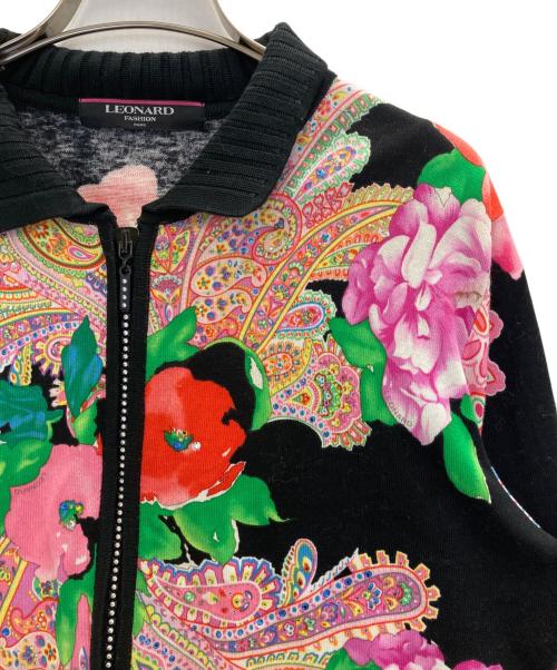 LEONARD（レオナール）LEONARD (レオナール) ラインストーンアンサンブルカーディガン ブラック サイズ:XLの古着・服飾アイテム