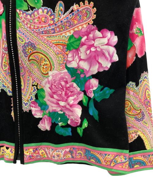 LEONARD（レオナール）LEONARD (レオナール) ラインストーンアンサンブルカーディガン ブラック サイズ:XLの古着・服飾アイテム