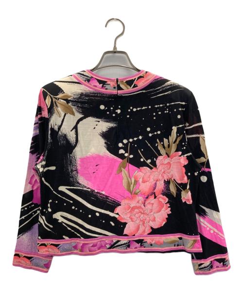 LEONARD（レオナール）LEONARD (レオナール) アンサンブルカーディガン ピンク×ブラック サイズ:XLの古着・服飾アイテム