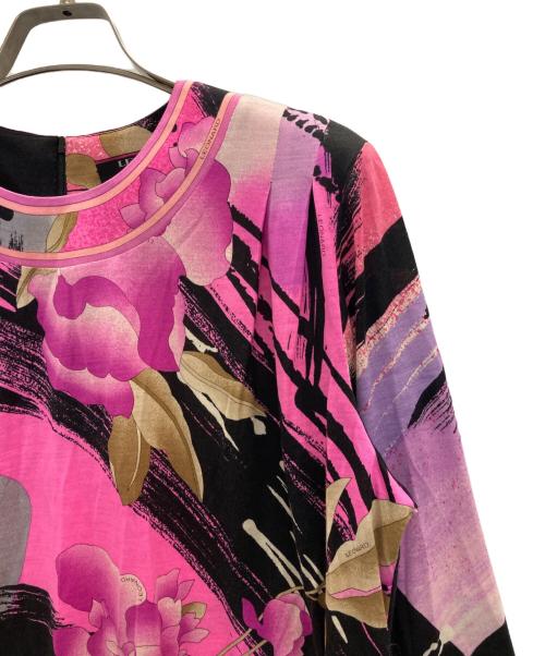 LEONARD（レオナール）LEONARD (レオナール) アンサンブルカーディガン ピンク×ブラック サイズ:XLの古着・服飾アイテム