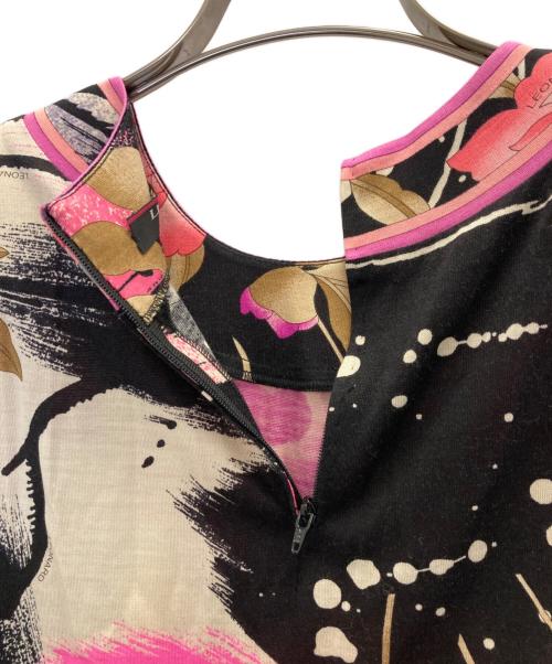 LEONARD（レオナール）LEONARD (レオナール) アンサンブルカーディガン ピンク×ブラック サイズ:XLの古着・服飾アイテム