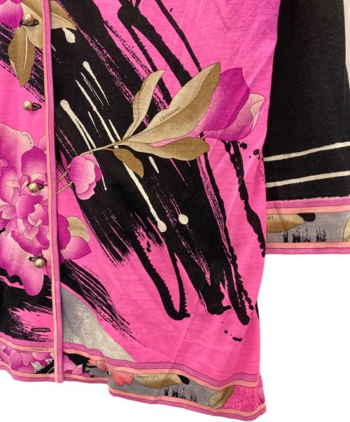 LEONARD（レオナール）LEONARD (レオナール) アンサンブルカーディガン ピンク×ブラック サイズ:XLの古着・服飾アイテム