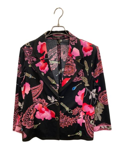 LEONARD（レオナール）LEONARD (レオナール) スカートセットアップ ブラック×ピンク サイズ:SIZE XLの古着・服飾アイテム