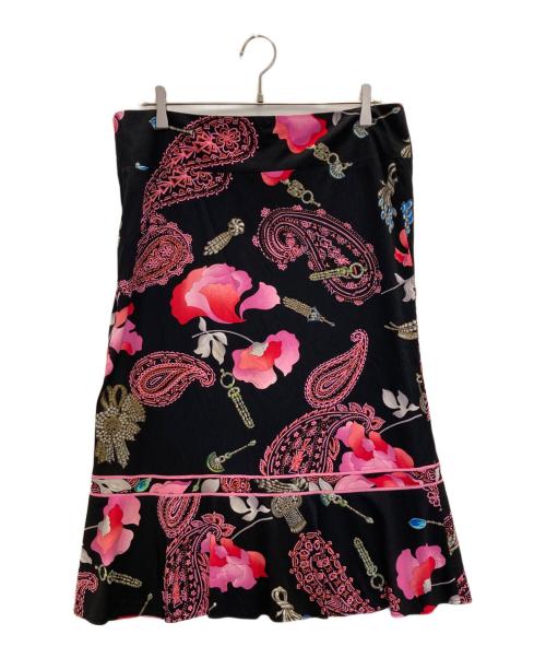 LEONARD（レオナール）LEONARD (レオナール) スカートセットアップ ブラック×ピンク サイズ:SIZE XLの古着・服飾アイテム