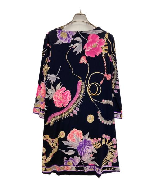 LEONARD（レオナール）LEONARD (レオナール) 花柄ワンピース ネイビー サイズ:SIZE Lの古着・服飾アイテム