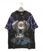 HARLEY-DAVIDSONハーレーダビッドソン）の古着「サンダー＆ライトニングTシャツ」｜ブラック
