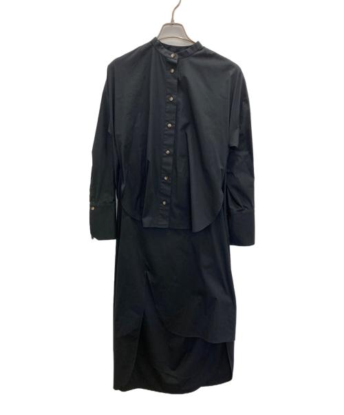 ENFOLD（エンフォルド）ENFOLD (エンフォルド) レイヤードシャツワンピース ブラック サイズ:SIZE38の古着・服飾アイテム