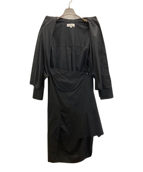 ENFOLD（エンフォルド）ENFOLD (エンフォルド) レイヤードシャツワンピース ブラック サイズ:SIZE38の古着・服飾アイテム