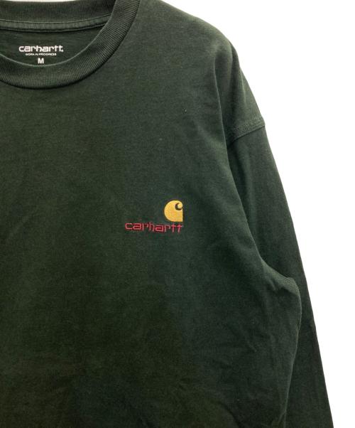 Carhartt WIP（カーハート ワーク イン プログレス）Carhartt WIP (カーハート ワークインプログレス) L/S AMERICAN SCRIPT  T-SHIRTS グリーン サイズ:Ⅿの古着・服飾アイテム